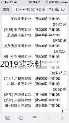 2019欲钱料