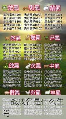 一战成名是什么生肖