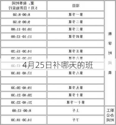 4月25日补哪天的班