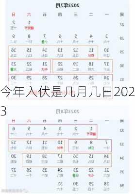 今年入伏是几月几日2023