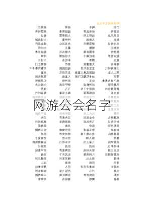 网游公会名字