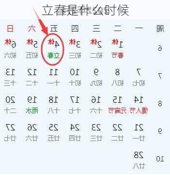 立春是什么时候