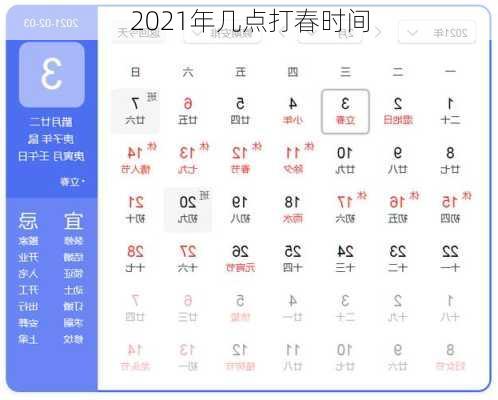 2021年几点打春时间