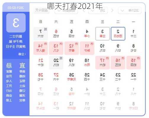 哪天打春2021年