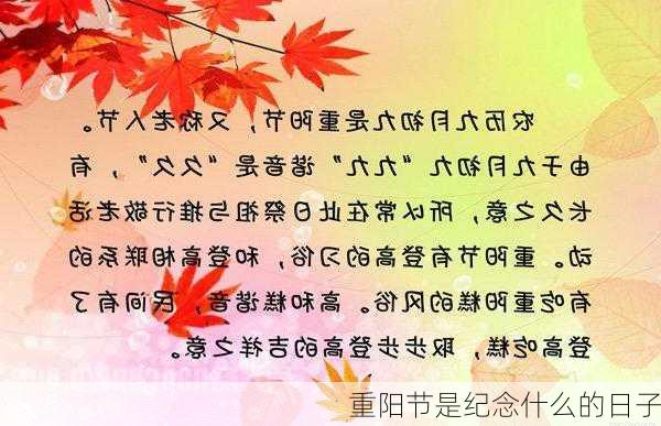 重阳节是纪念什么的日子