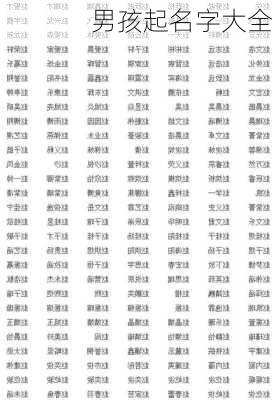 男孩起名字大全