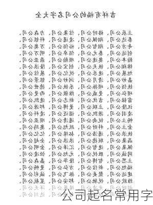 公司起名常用字