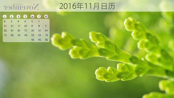 2016年11月日历