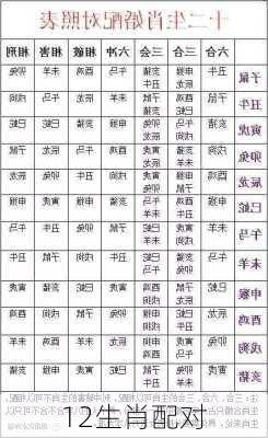 12生肖配对