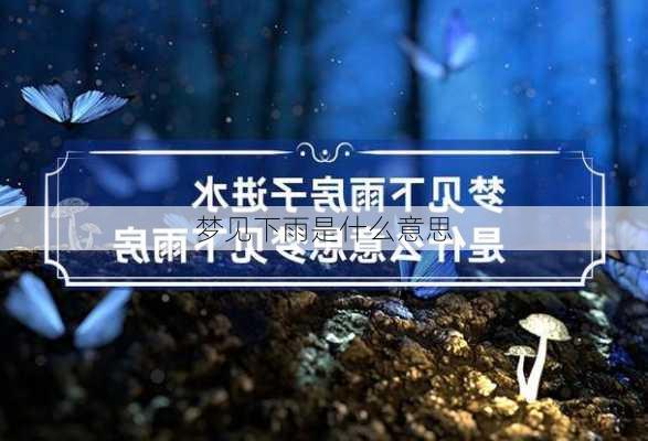 梦见下雨是什么意思