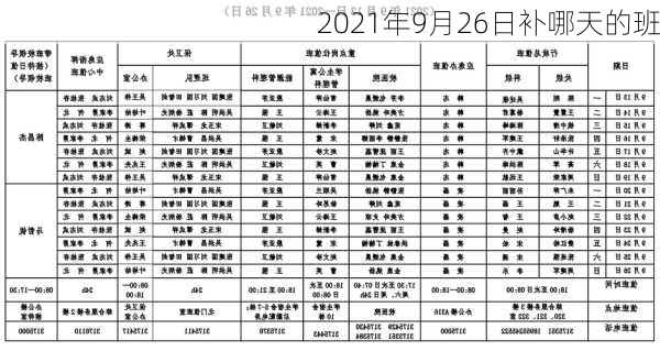 2021年9月26日补哪天的班