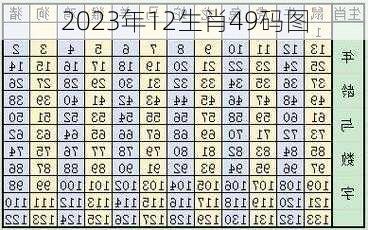 2023年12生肖49码图