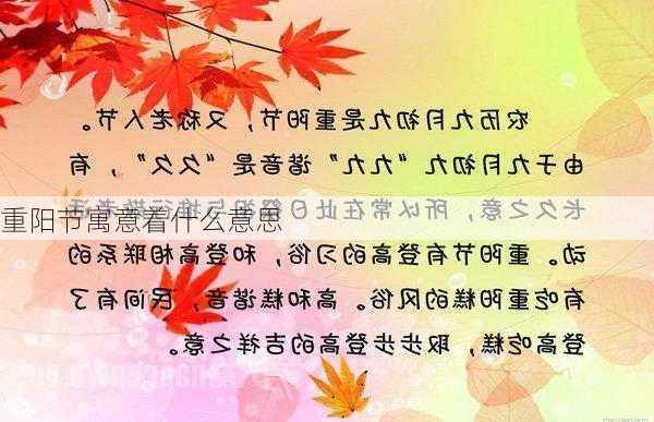 重阳节寓意着什么意思