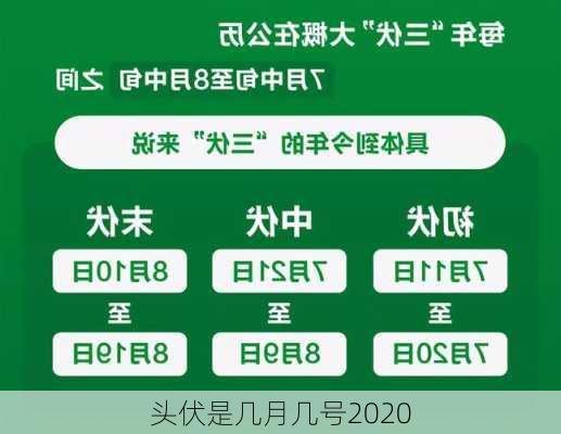 头伏是几月几号2020