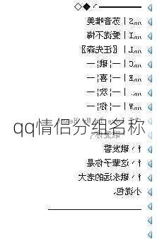 qq情侣分组名称