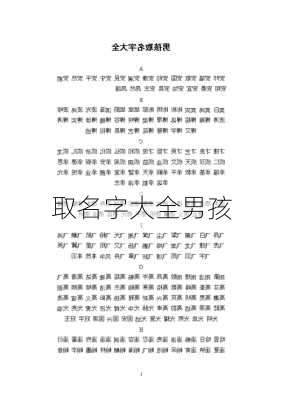 取名字大全男孩