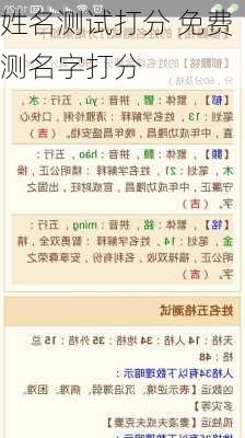 姓名测试打分 免费测名字打分