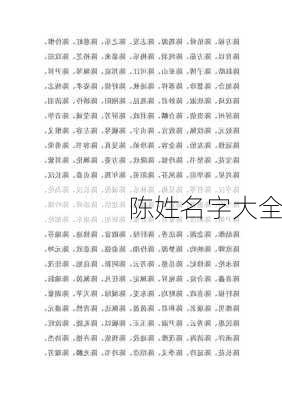 陈姓名字大全