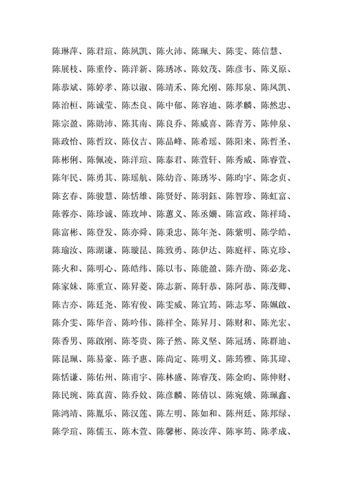 陈姓名字大全