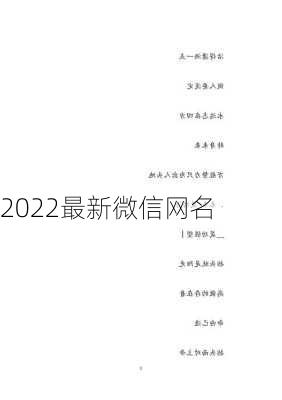 2022最新微信网名