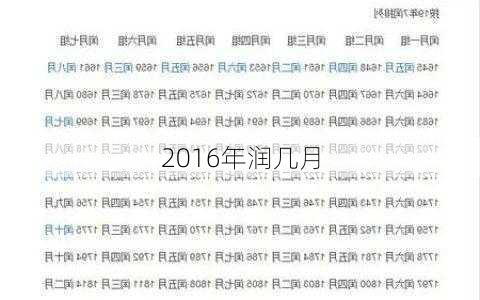 2016年润几月