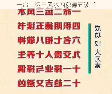 一命二运三风水四积德五读书