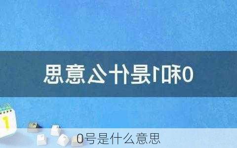 0号是什么意思