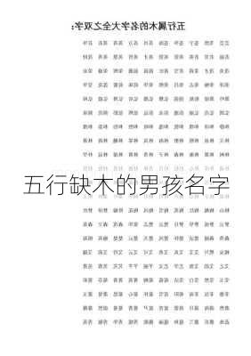 五行缺木的男孩名字