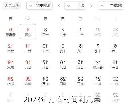 2023年打春时间到几点