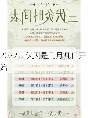 2022三伏天是几月几日开始