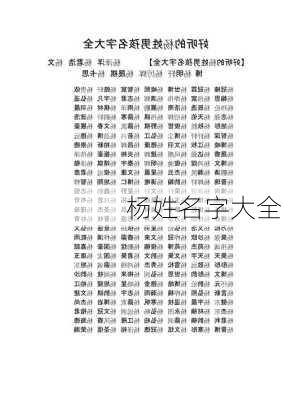 杨姓名字大全