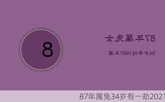 87年属兔34岁有一劫2021