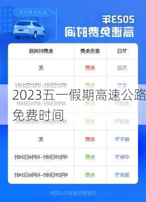 2023五一假期高速公路免费时间