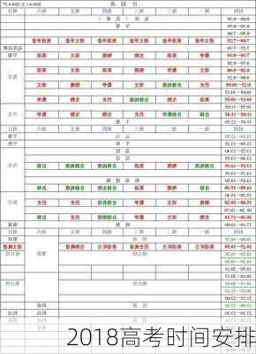 2018高考时间安排