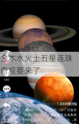 金木水火土五星连珠奇观要来了