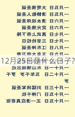 12月25日是什么日子?