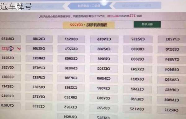选车牌号