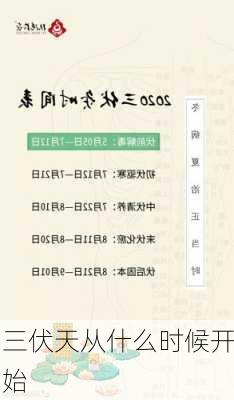 三伏天从什么时候开始