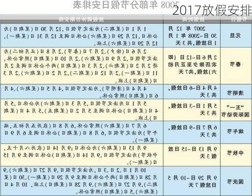 2017放假安排