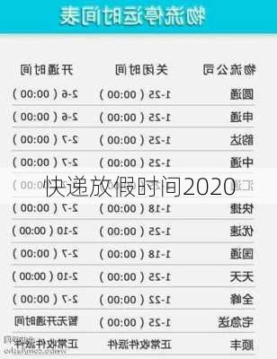 快递放假时间2020