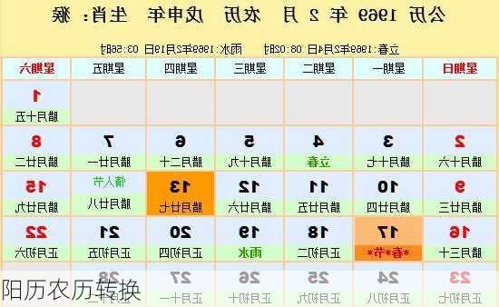 阳历农历转换