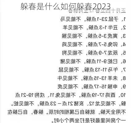 躲春是什么如何躲春2023