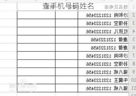 查手机号码姓名