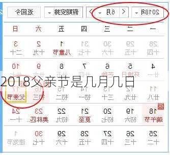 2018父亲节是几月几日