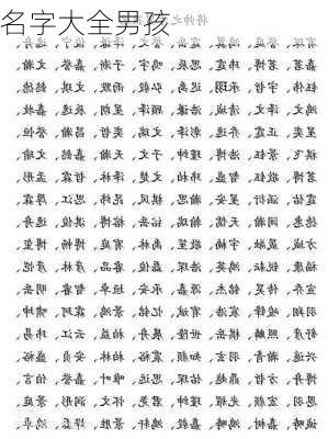 名字大全男孩