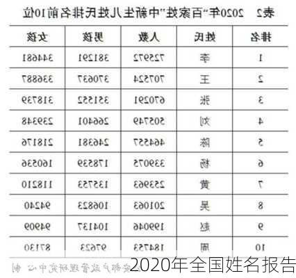 2020年全国姓名报告