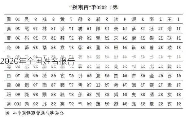 2020年全国姓名报告