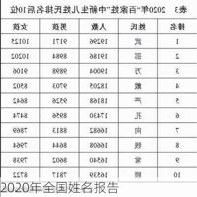 2020年全国姓名报告