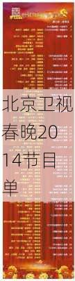 北京卫视春晚2014节目单