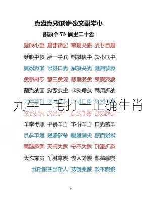 九牛一毛打一正确生肖